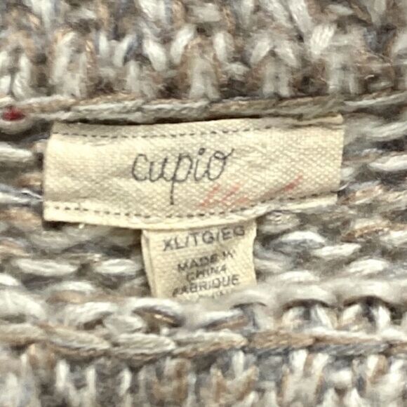 Cupio Chunky Knit Sweater Womens Size X-Large Color Block Gray Black Hi-Lo Hem - Picture 16 of 16